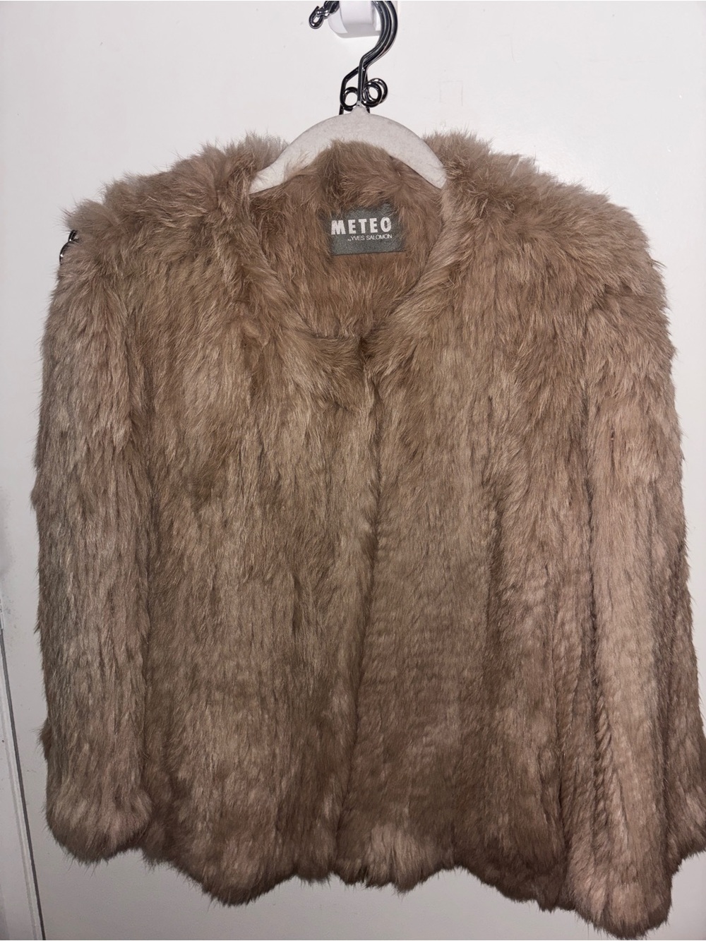 Faux Fur Jacket in Taupe